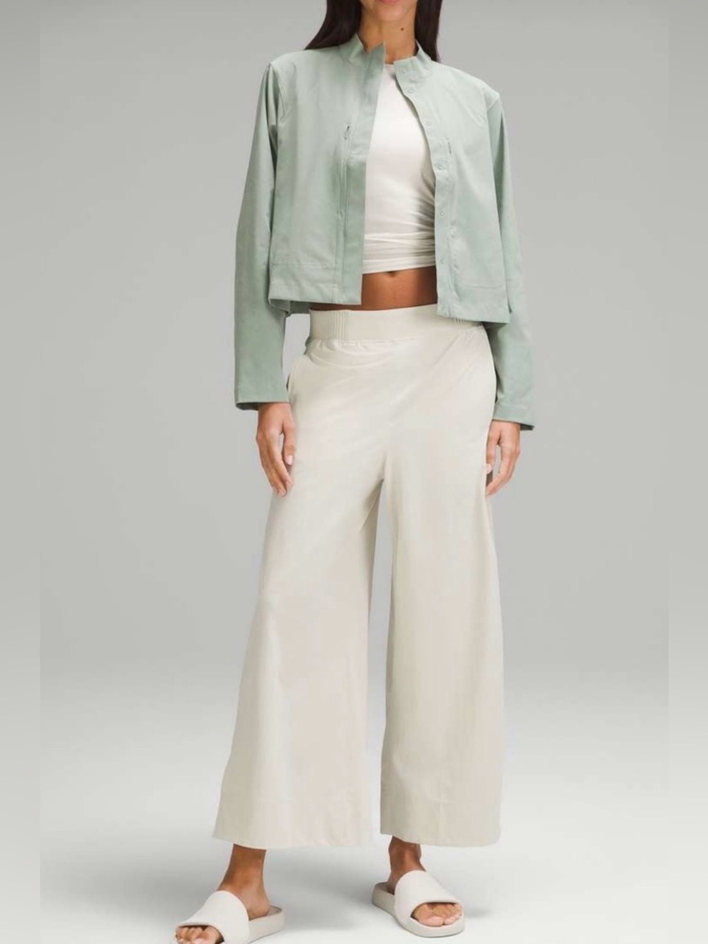 lululemon athletica Wide-Leg Pull-On Pants in Light Cream (retail $148)